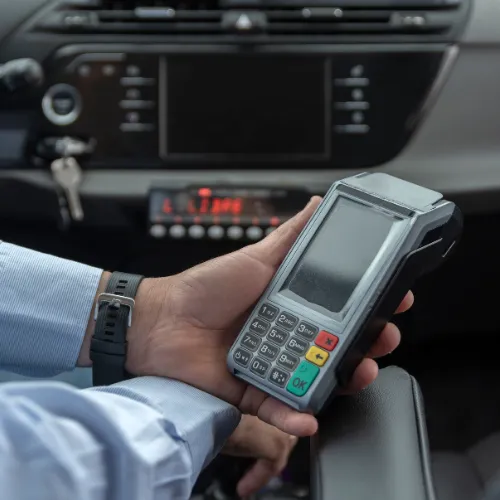 terminal de paiement chauffeur taxi a lyon